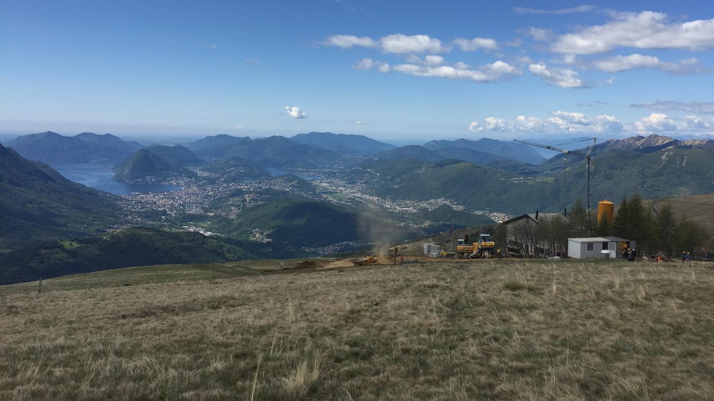 Il cantiere nello splendido decoro del Monte Bar
