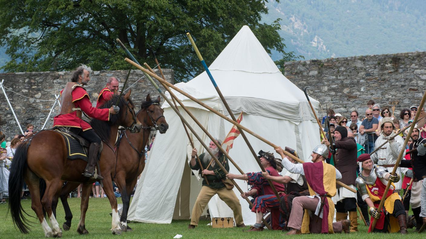 Bellinzona, Castelgrande: la rievocazione della battaglia di Arbedo durante La spada nella Rocca