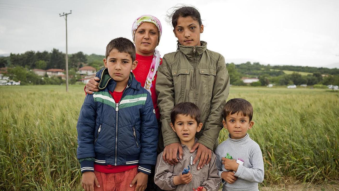 Una delle tante famiglie di Idomeni