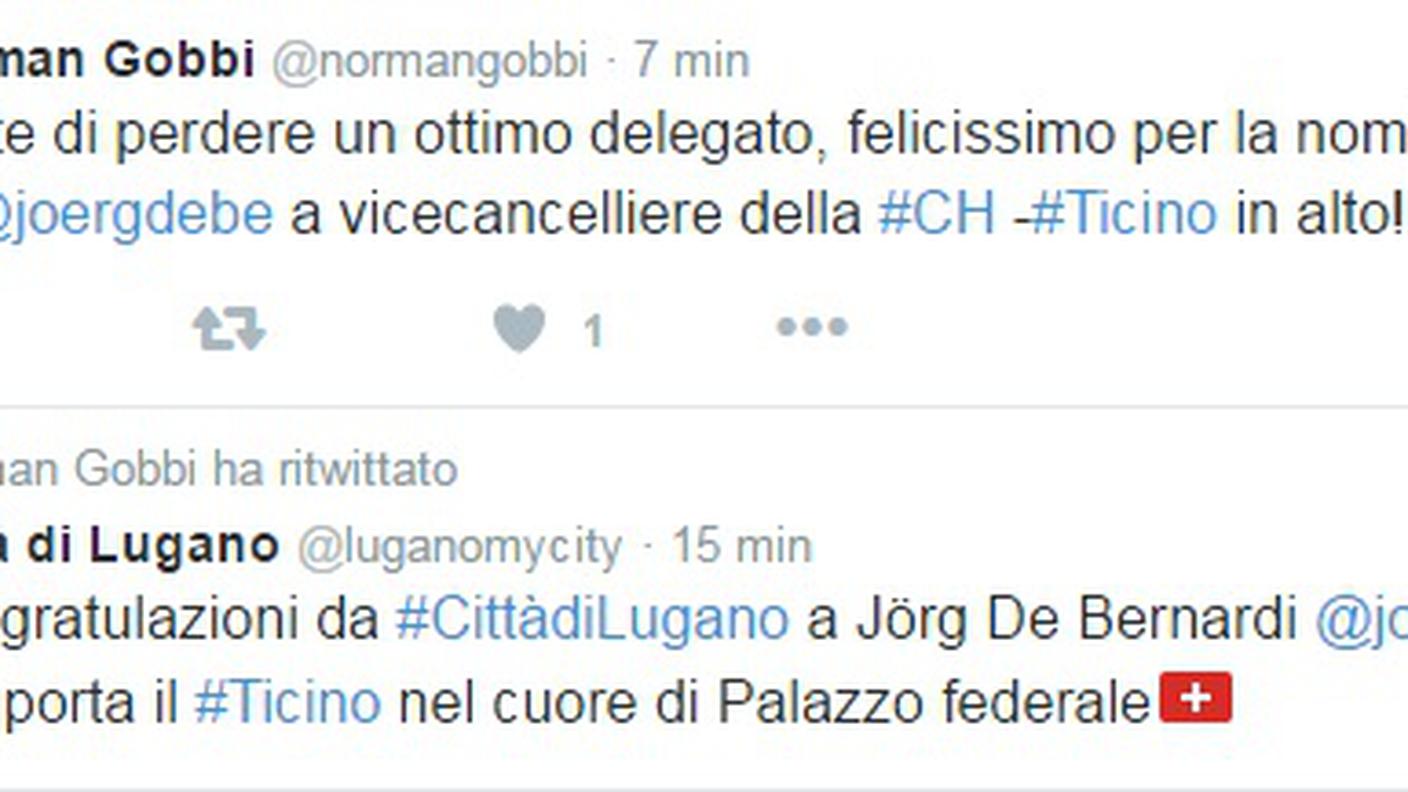 Le felicitazioni del consigliere di Stato Norman Gobbi