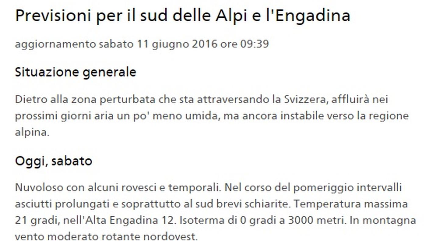 Le previsioni per il fine settimana (clicca sull'immagine per ingrandirla)