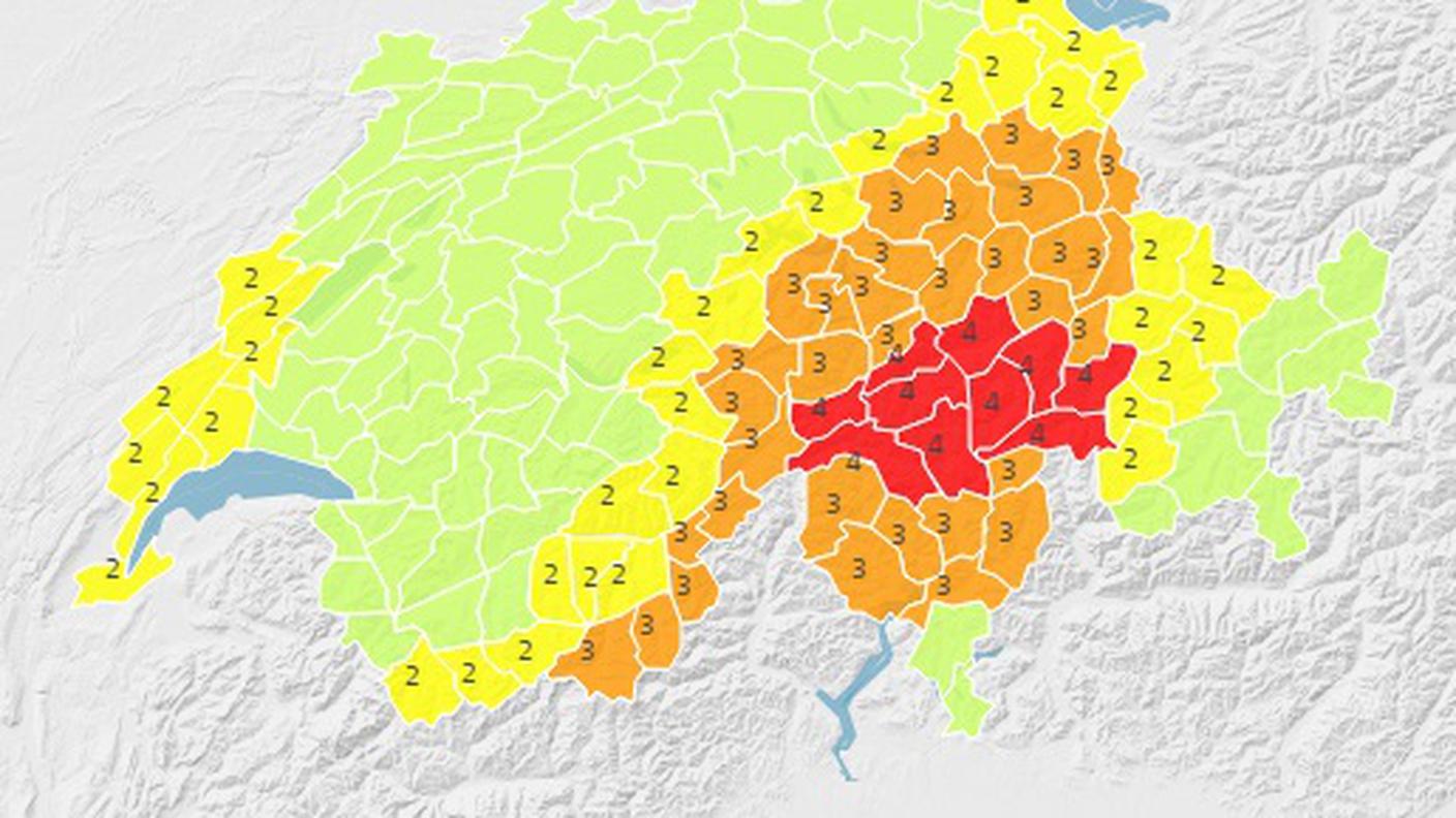 Le zone maggiormente colpite dal maltempo (clicca sull'immagine per ingrandirla)