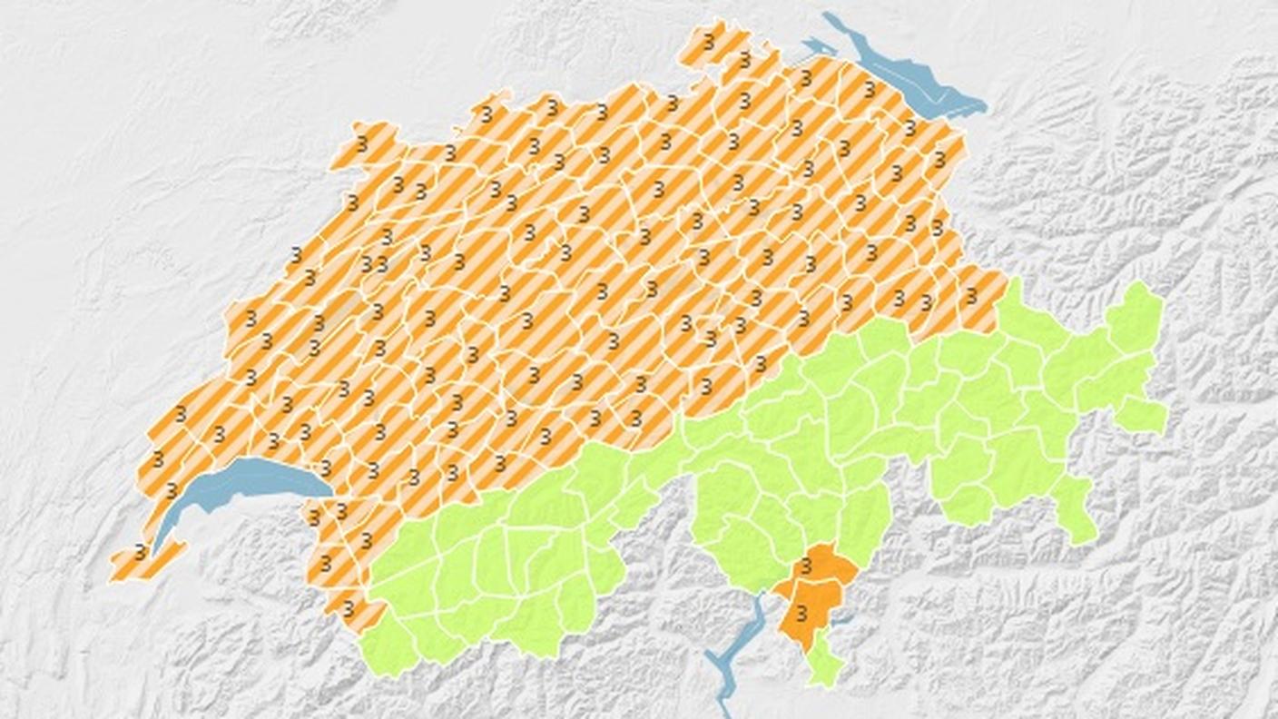 La cartina di MeteoSvizzera