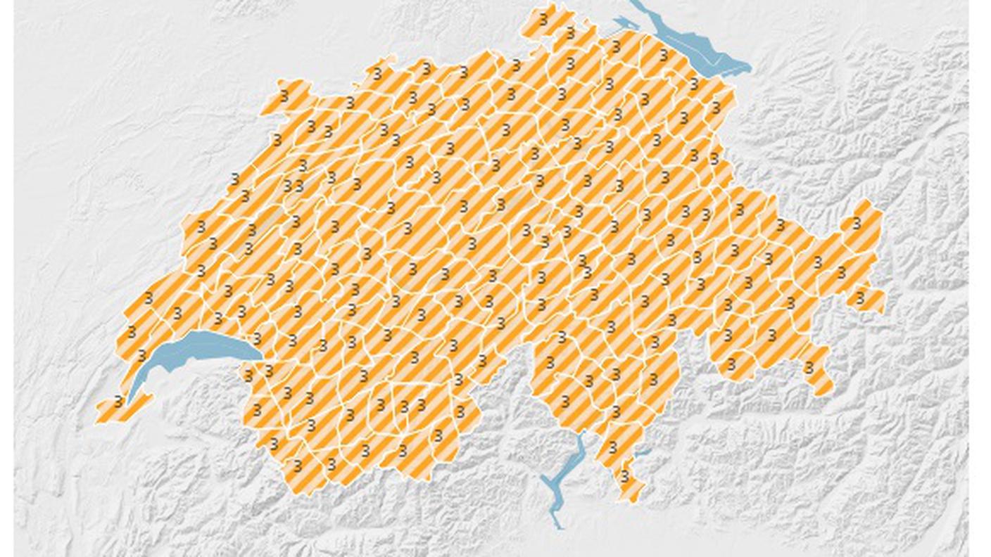 L'allerta di MeteoSvizzera