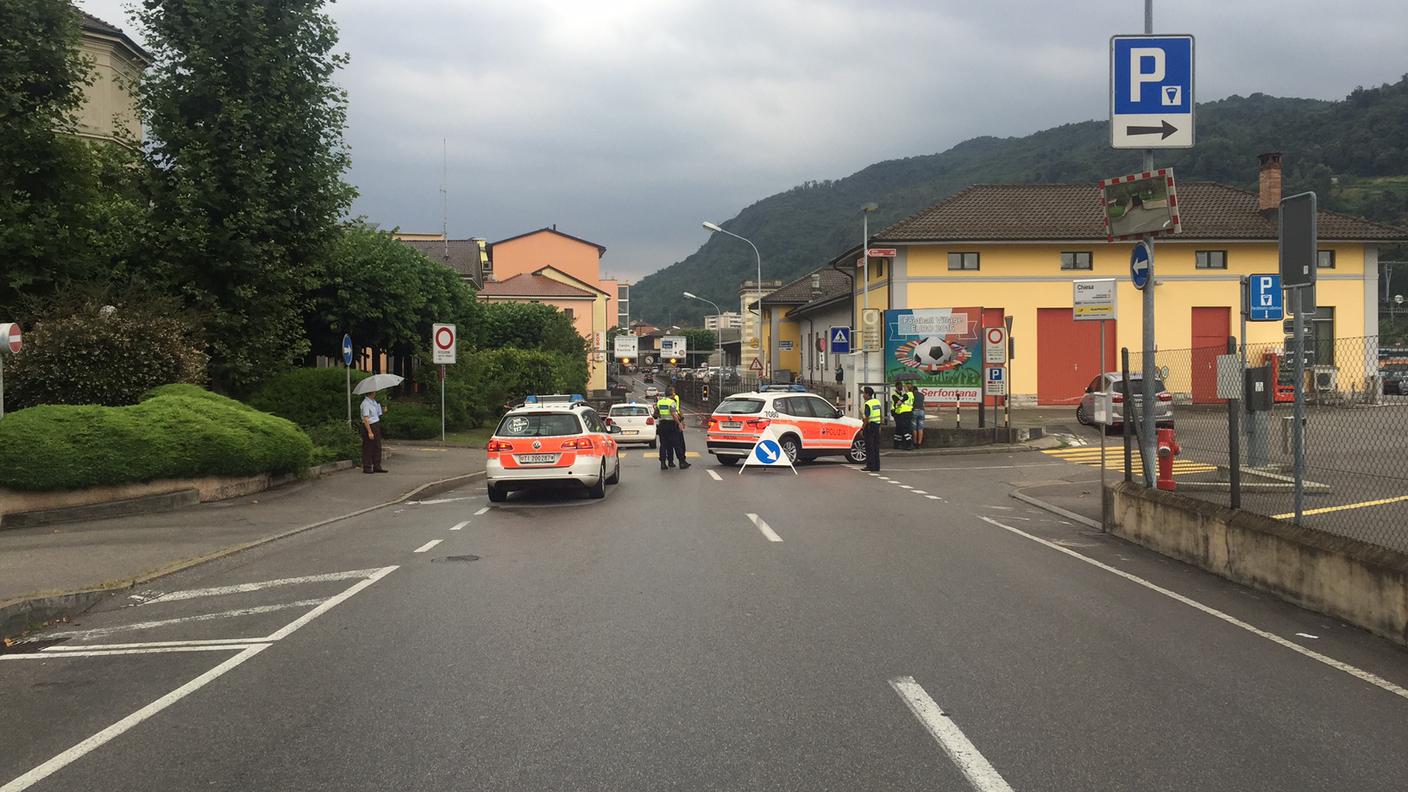 La polizia sul luogo dell'incidente 