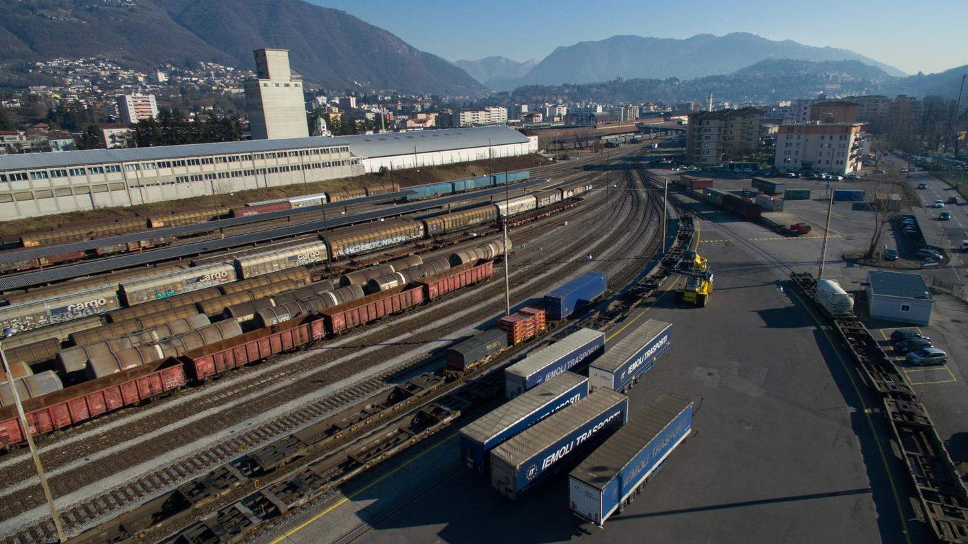 Una veduta della stazione FFS merci di Chiasso