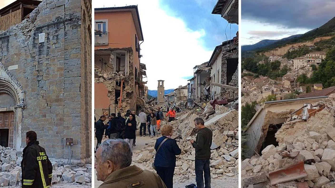 Sisma: Amatrice e Pescara del Tronto distrutte