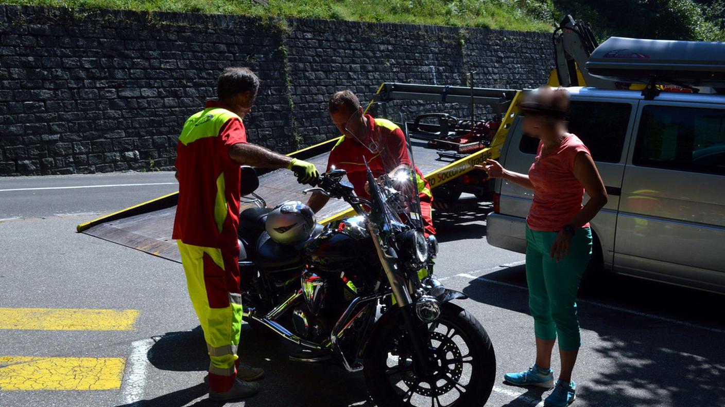 La moto coinvolta nell'incidente