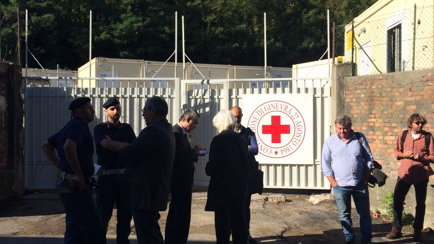 L'entrata del centro di accoglienza