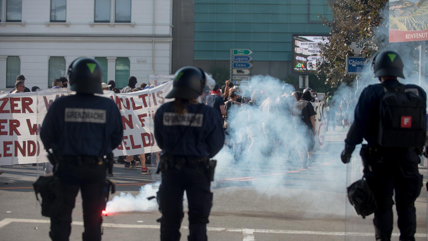 Un momento del corteo dell'11 settembre