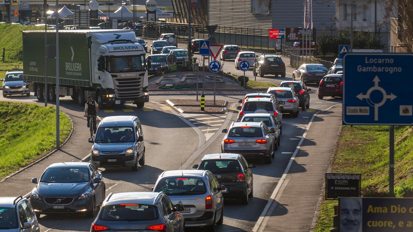 Traffico intenso sul Piano di Magadino