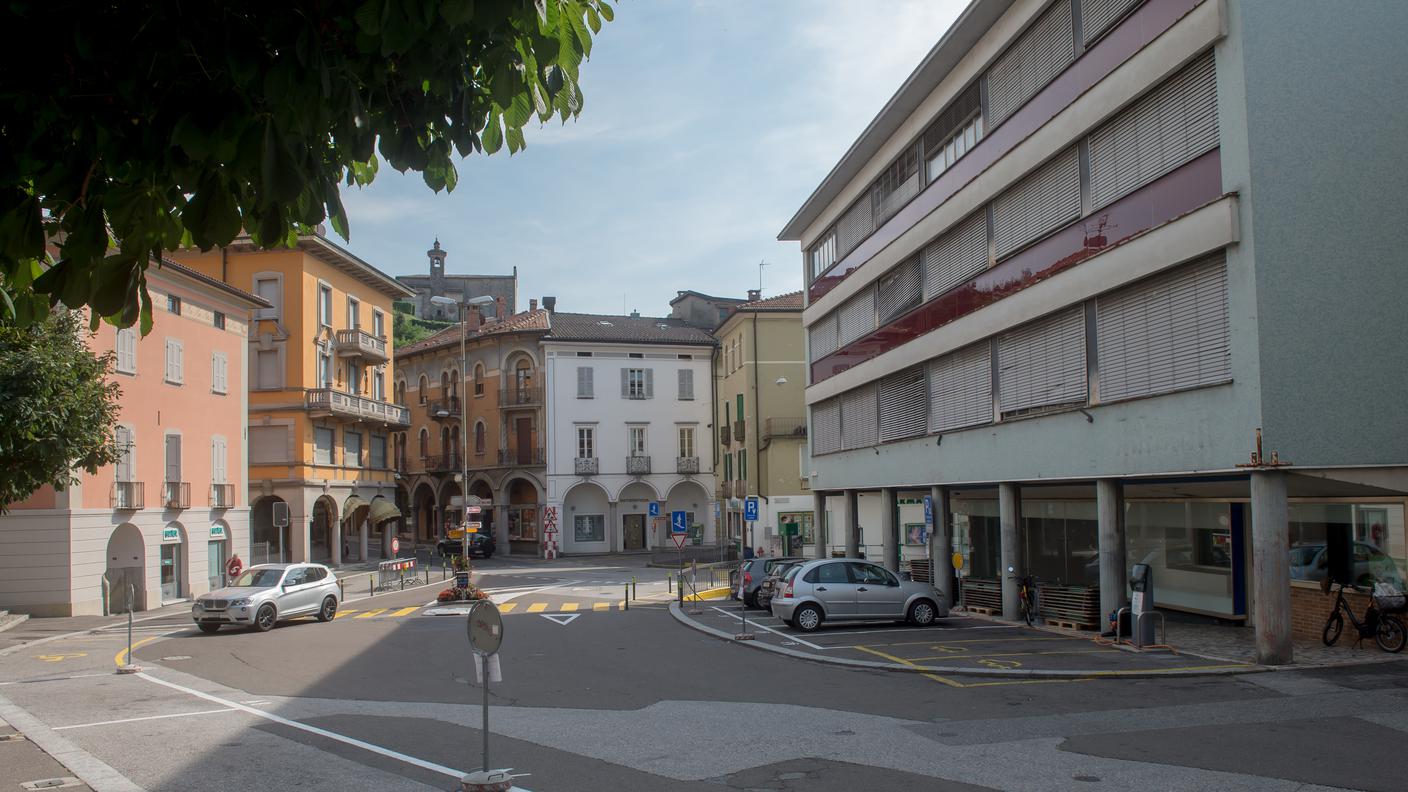 Una veduta di Piazza del Ponte, a Mendrisio