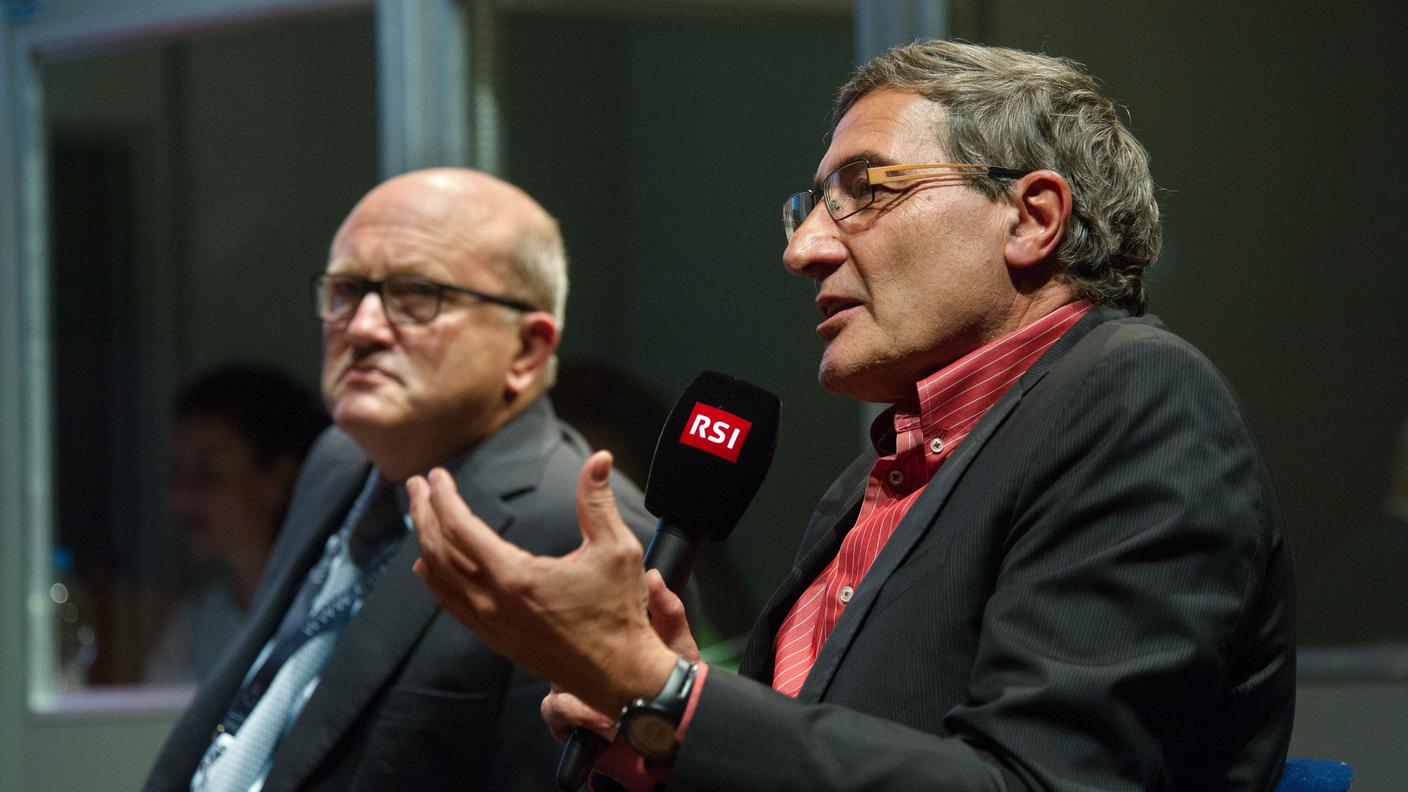 Il presidente CORSI Luigi Pedrazzini e il direttore RSI Maurizio Canetta