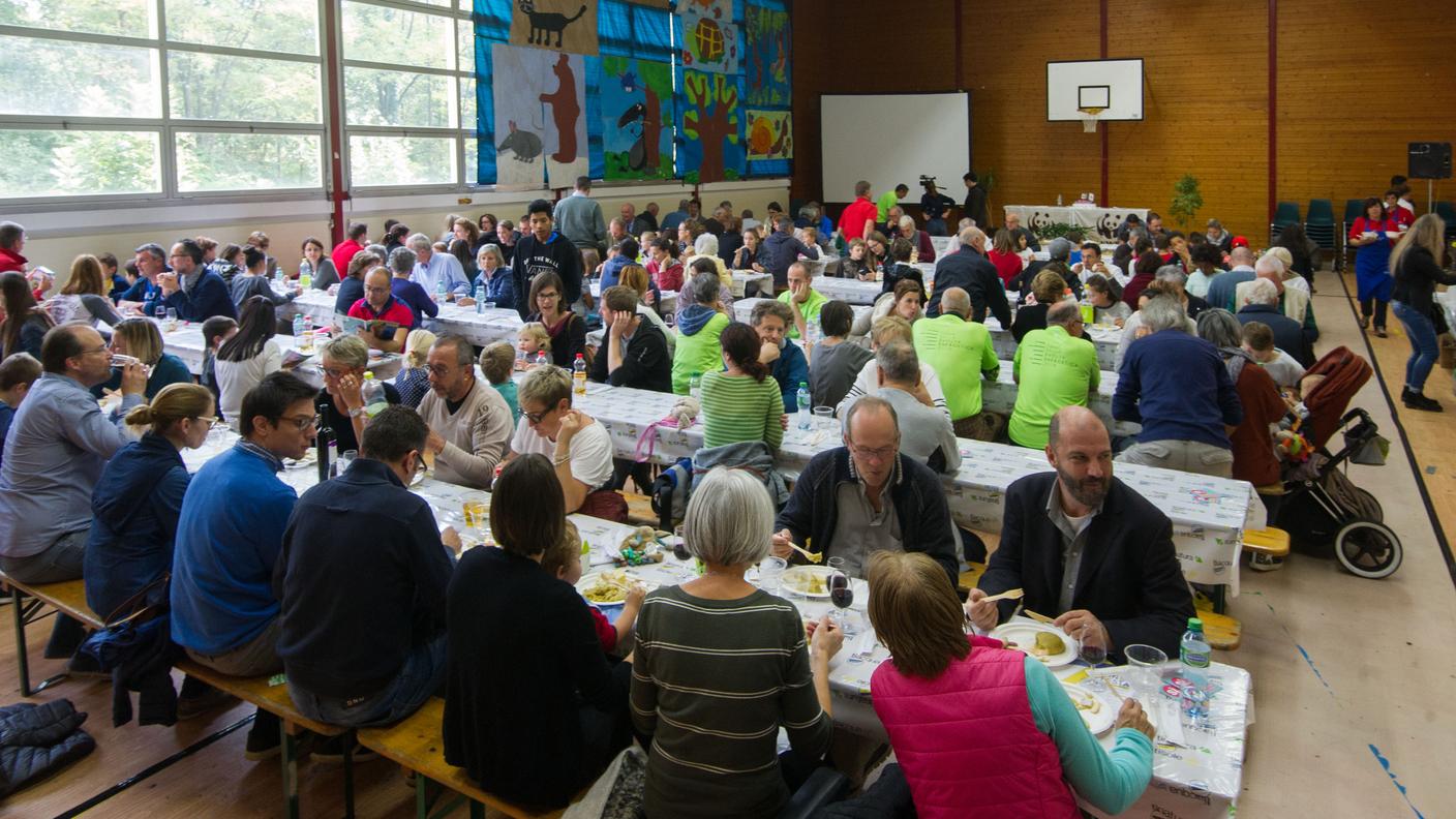 Un momento del pranzo
