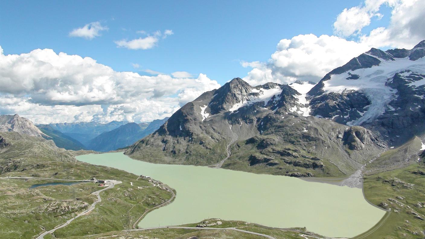 Visualizzazione del lago Bianco dopo l'innalzamento della diga 