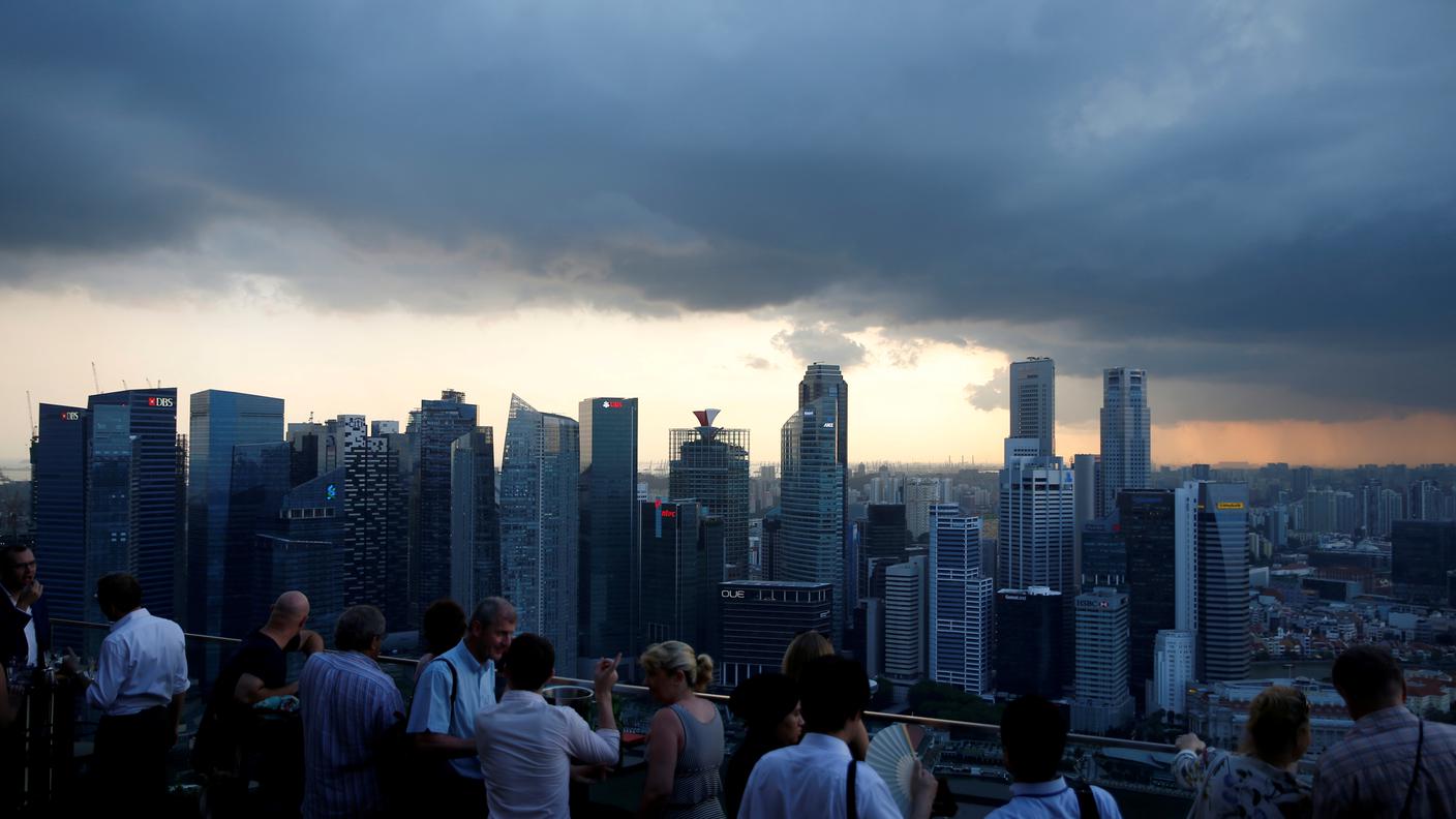 La skyline dell'isola-Stato