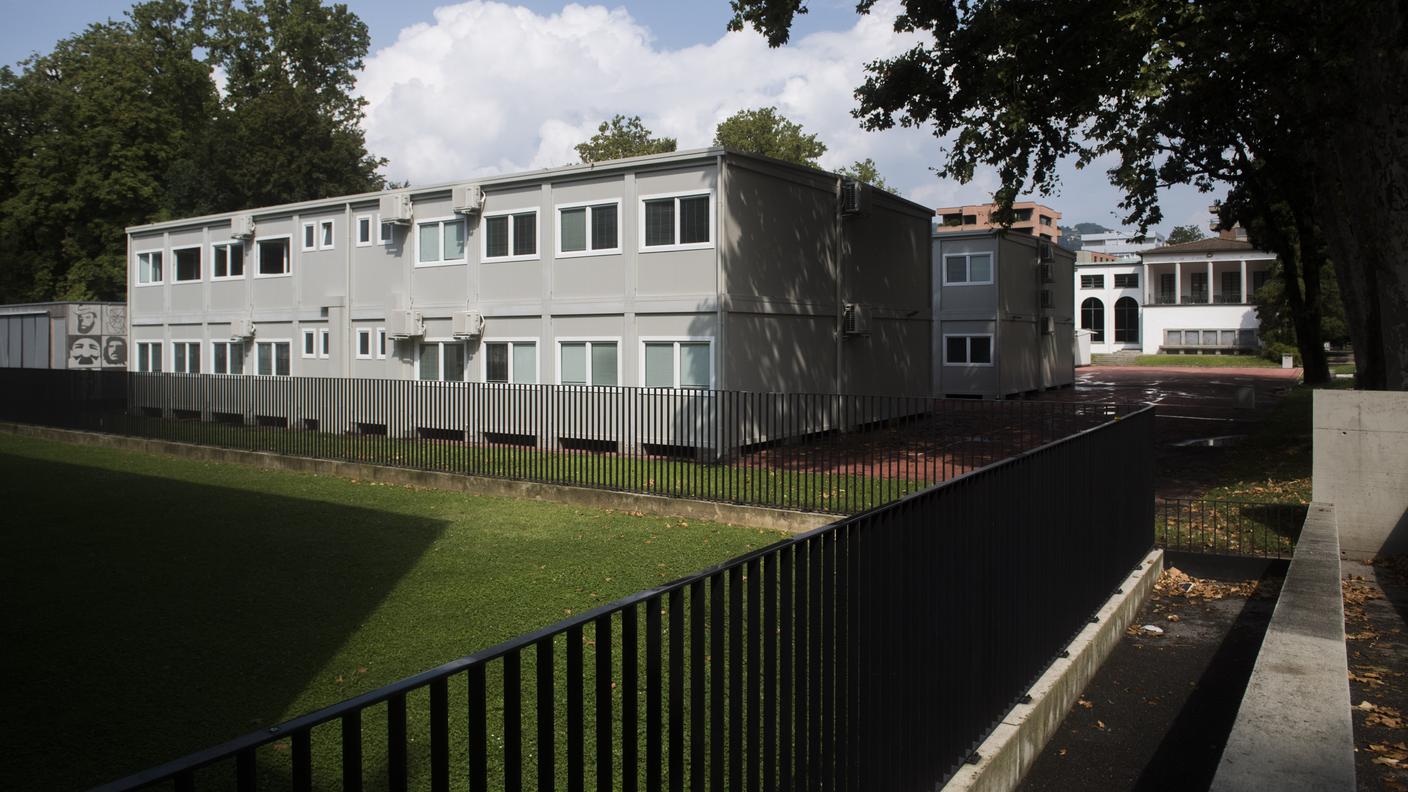 I prefabbricati attuali al liceo Lugano 1