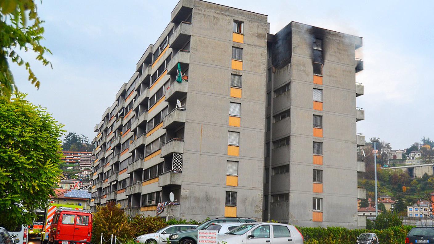 Incendio in via Odescalchi a Chiasso