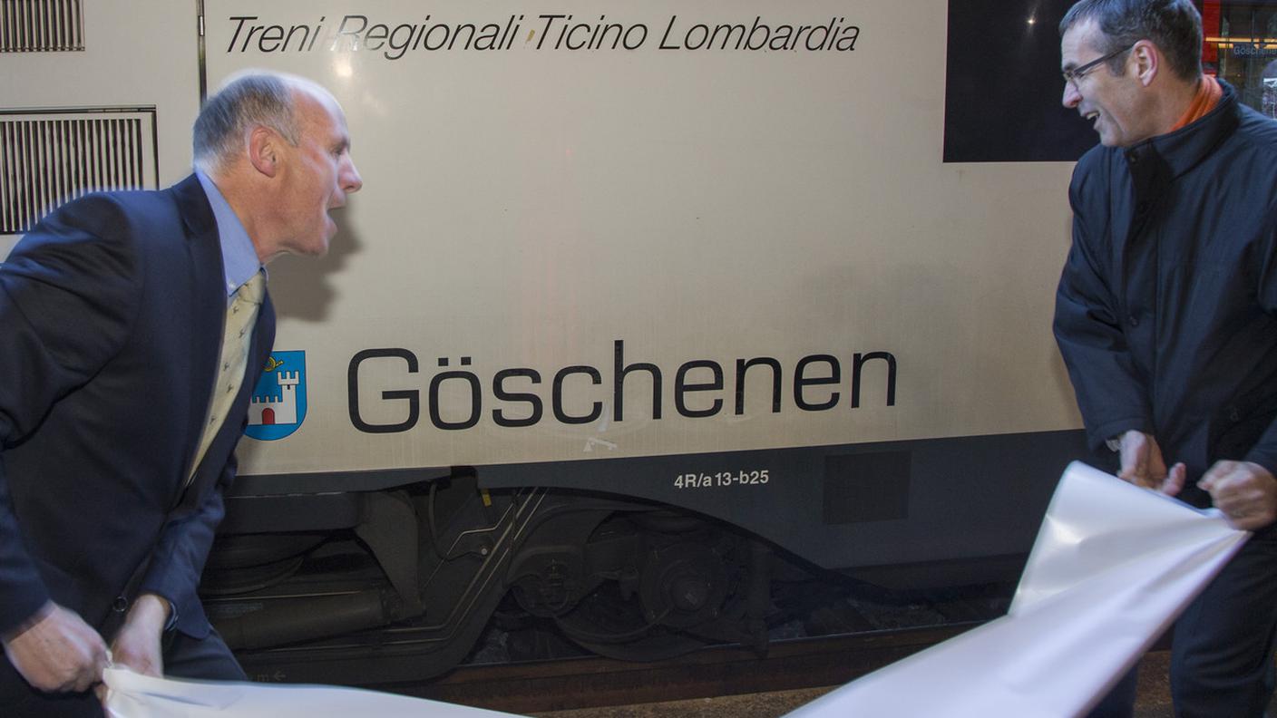 Felix Cavaletti, presidente del Comune di Göschenen con Werner Schurter (FFS)