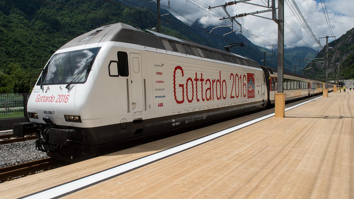 Un'immagine dell'inaugurazione ufficiale Alp Transit 2016
