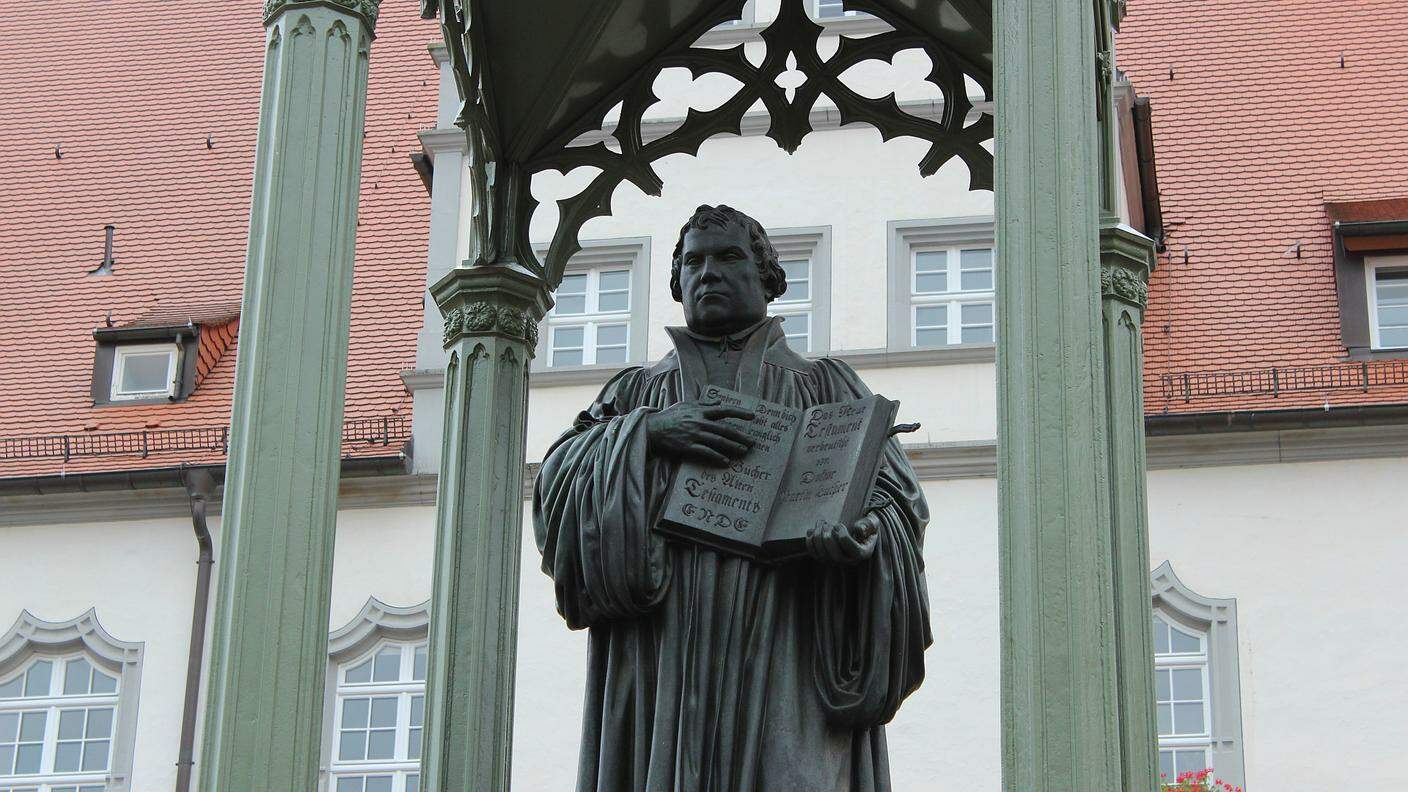 La statua di Lutero a Wittenberg