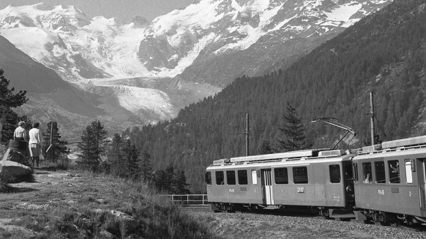 Il Bernina Express in uno scatto del 1985