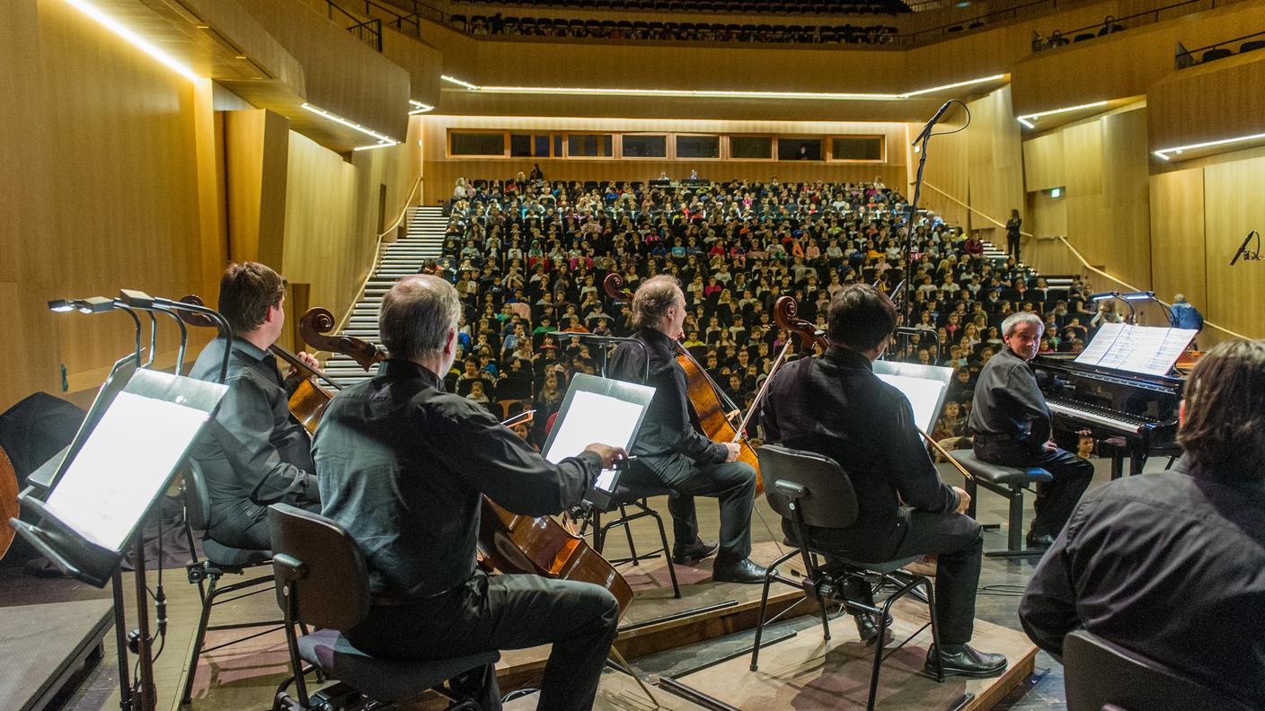 Il concerto per le scuole dell'aprile scorso al LAC