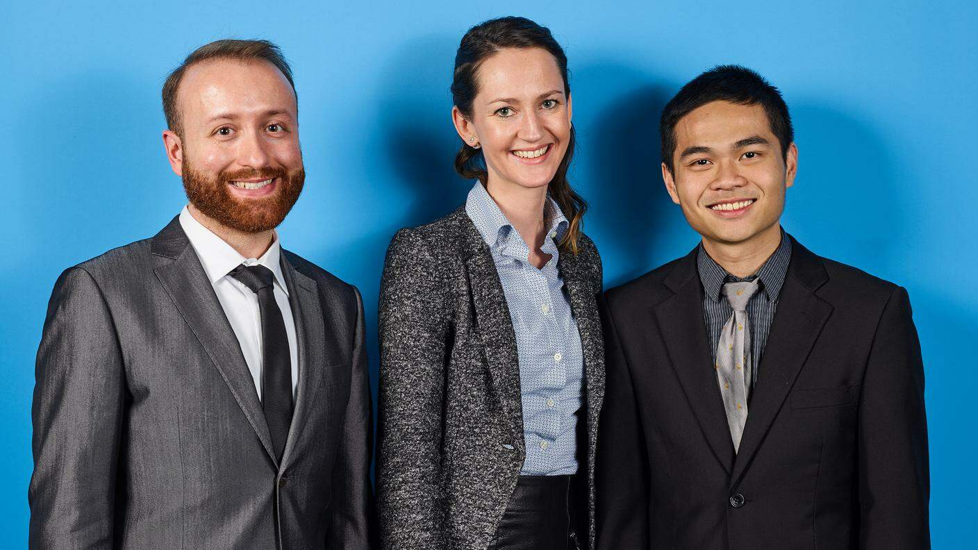 Luca Piccoli, Kathrin Pieper e Joshua Tan, i tre ricercatori premiati
