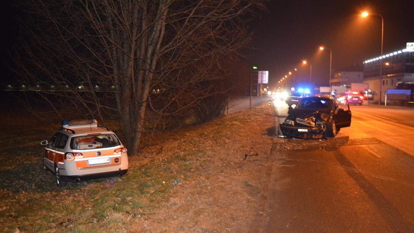 Le vetture coinvolte nell'incidente a Contone
