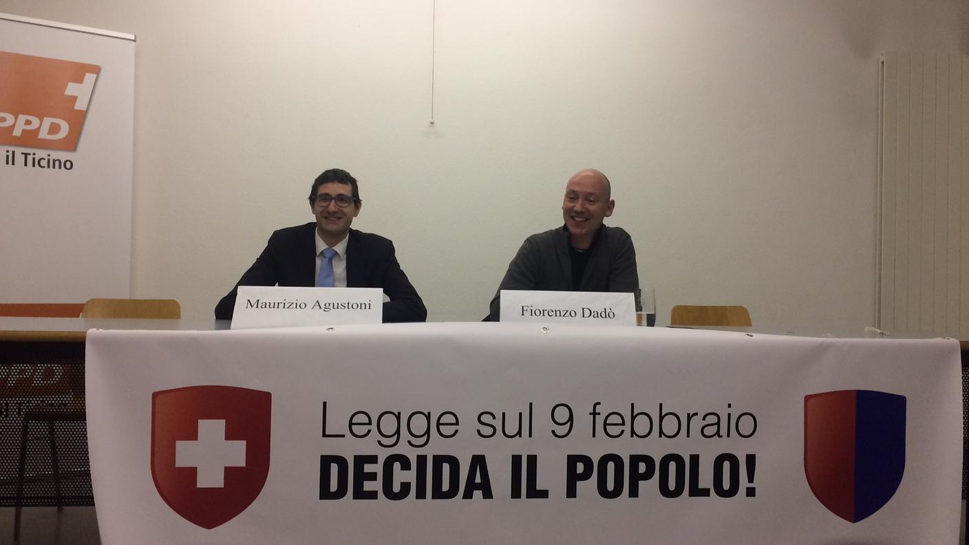 Fiorenzo Dadò e Maurizio Agustoni durante la conferenza stampa di giovedì