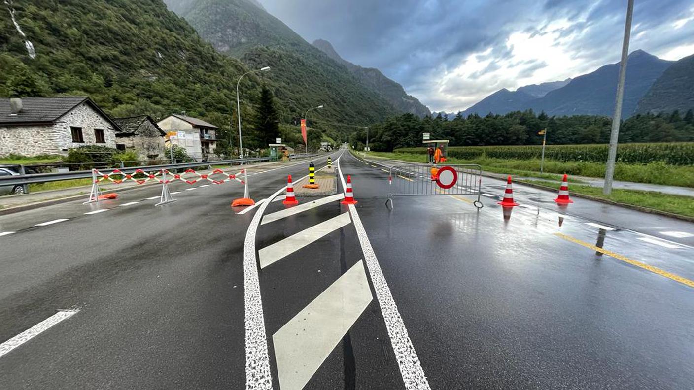 Chiuso un tratto della strada della Valle di Blenio