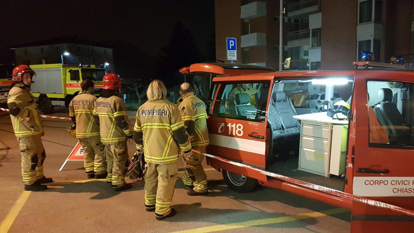 Pompieri di Chiasso accorsi alla stazione