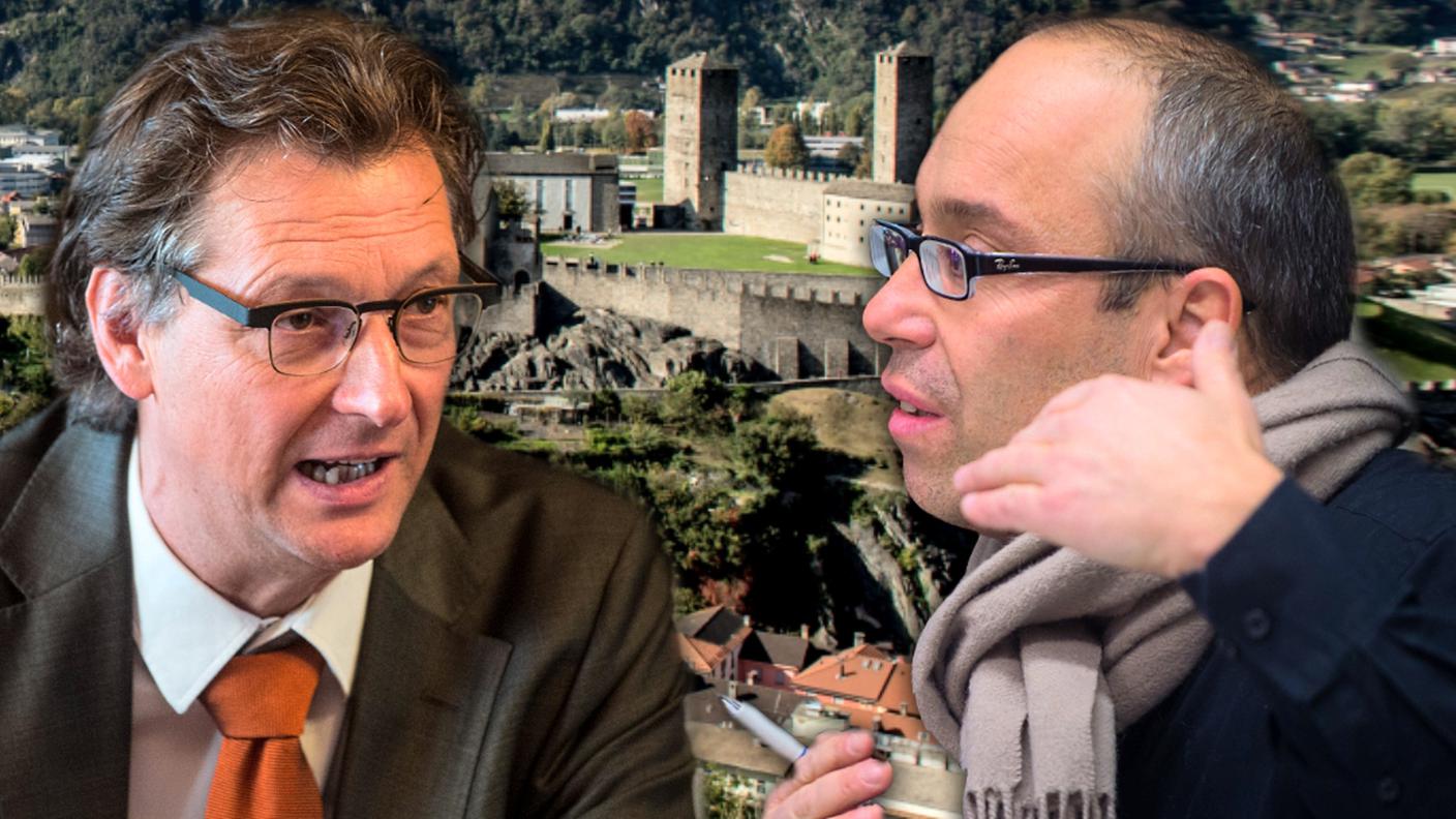I protagonisti del primo faccia a faccia: Mario Branda e Matteo Pronzini