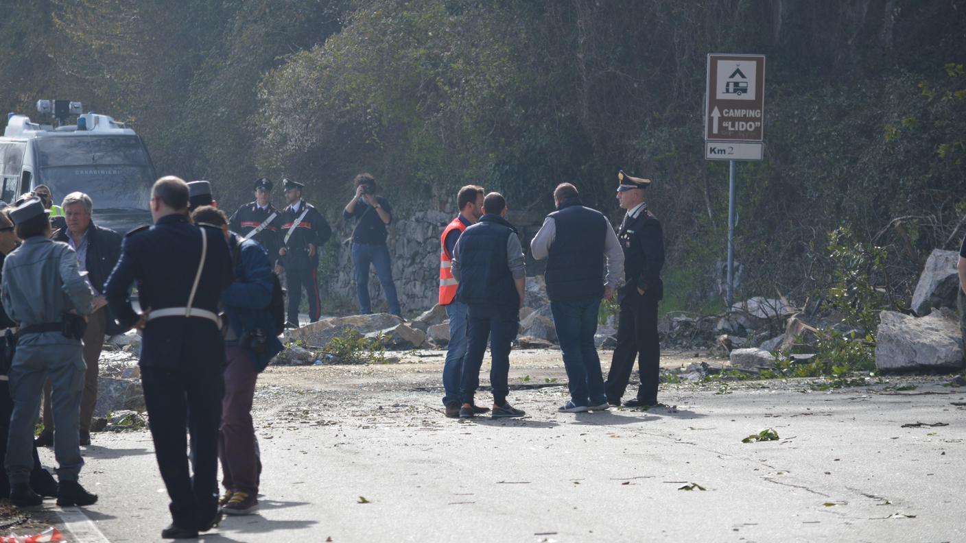 Il luogo della frana fatale per un motociclista ticinese