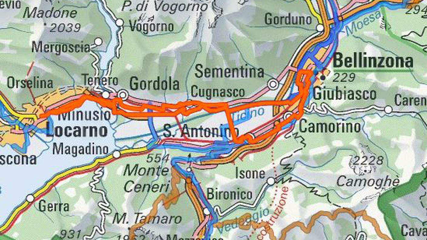 Il percorso della settima edizione di slowUp Ticino
