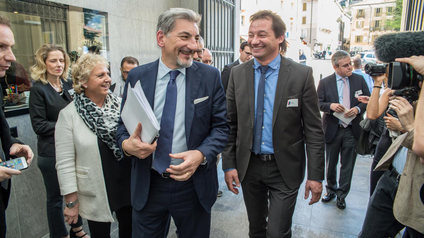 Raffaele Cattaneo, Presidente del Consiglio regionale, e Fabio Badasci