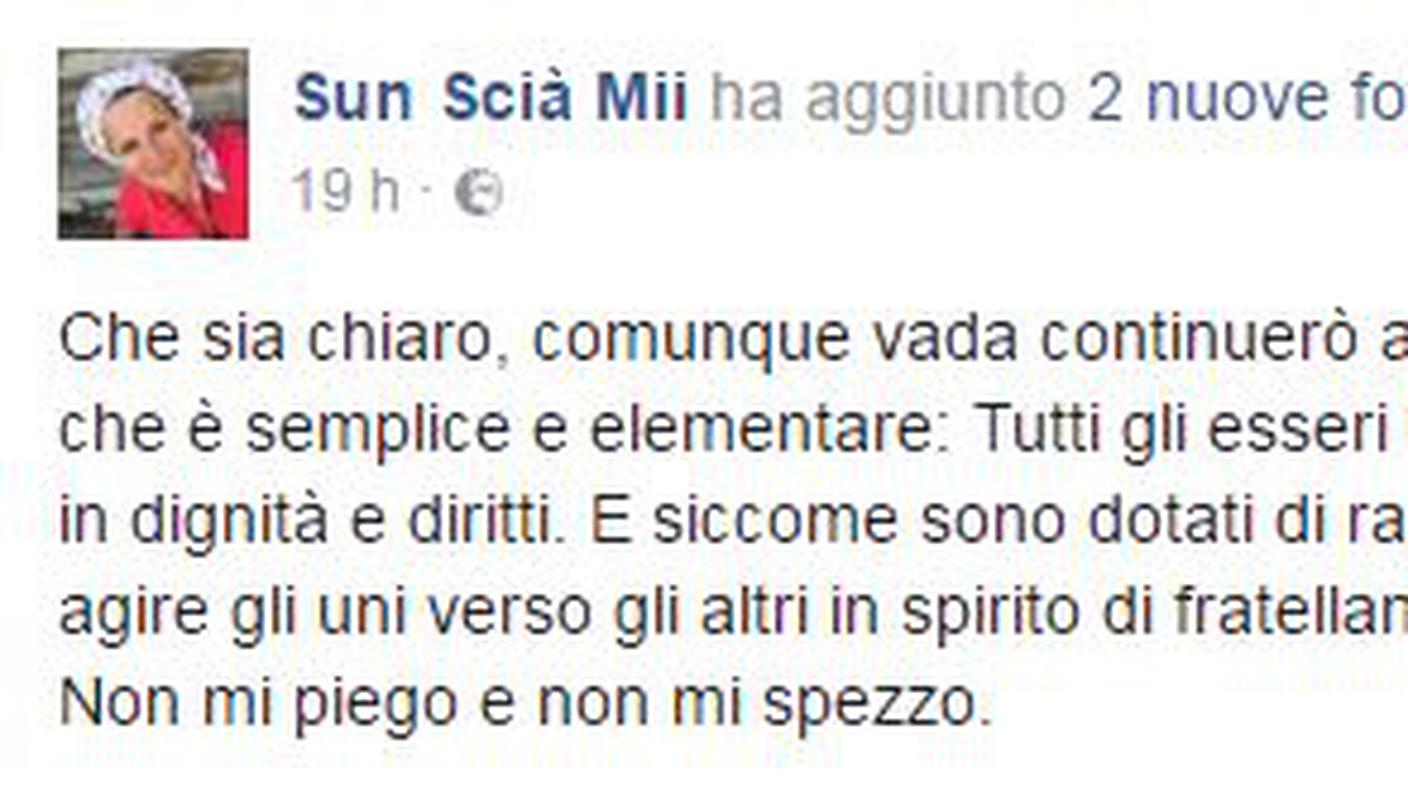 Il post di Lisa Bosia Mirra su Facebook