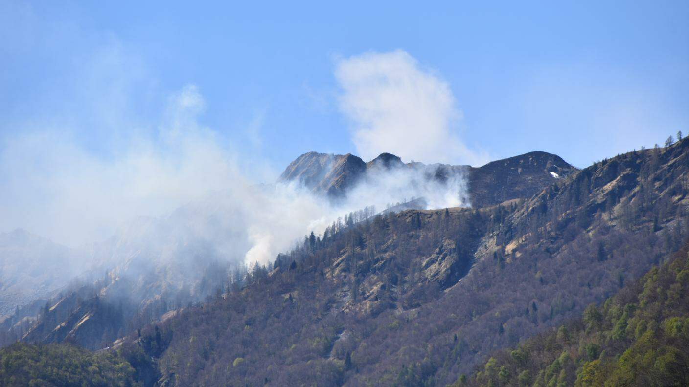 Incendio sul Monte Comino