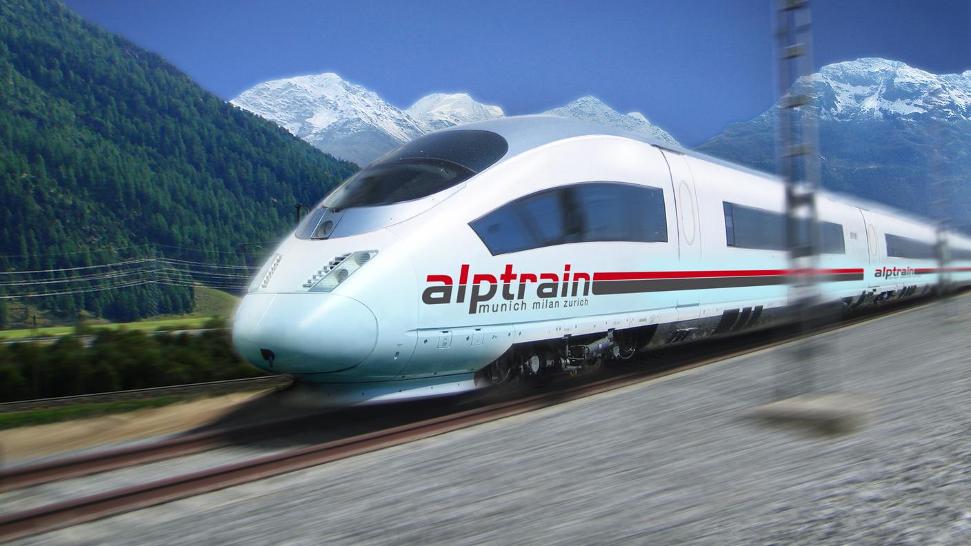Il sogno sulla carta: un convoglio AlpTrain in circolazione nella Svizzera orientale