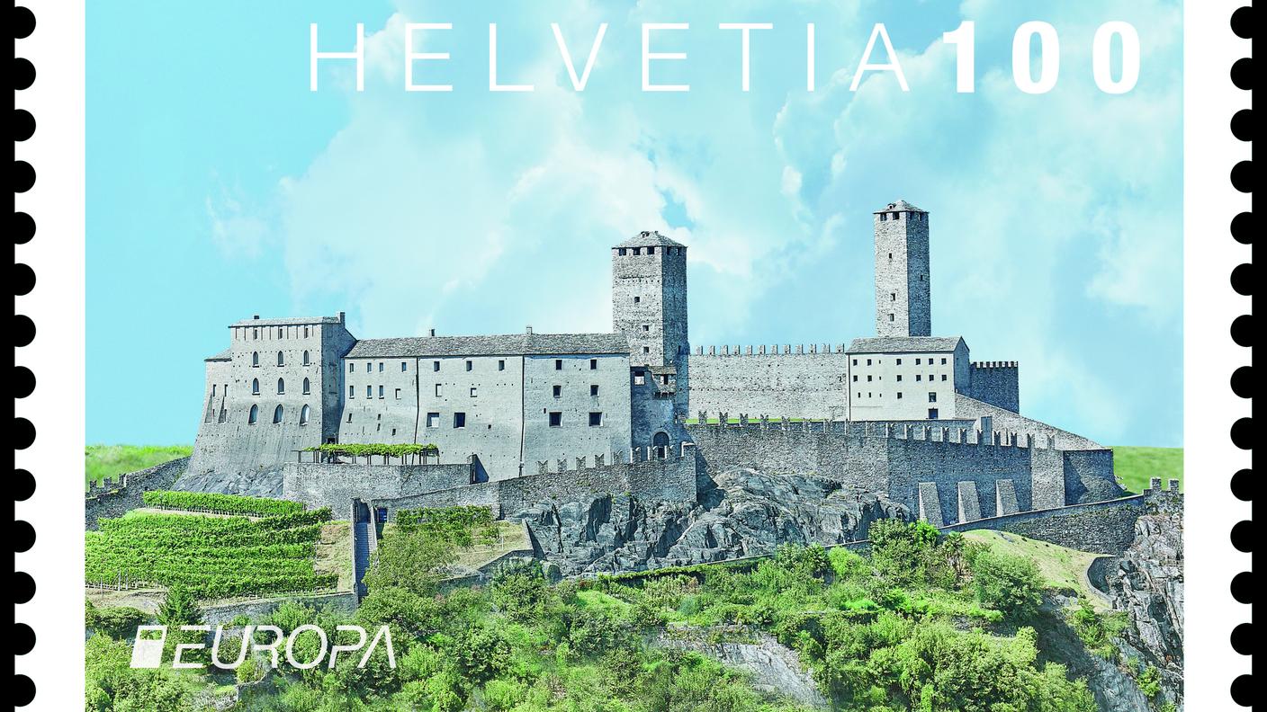 Castelgrande in versione francobollo