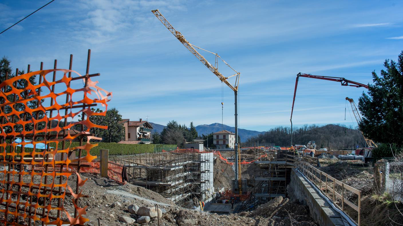 Il cantiere della nuova linea ferroviaria Stabio - Arcisate