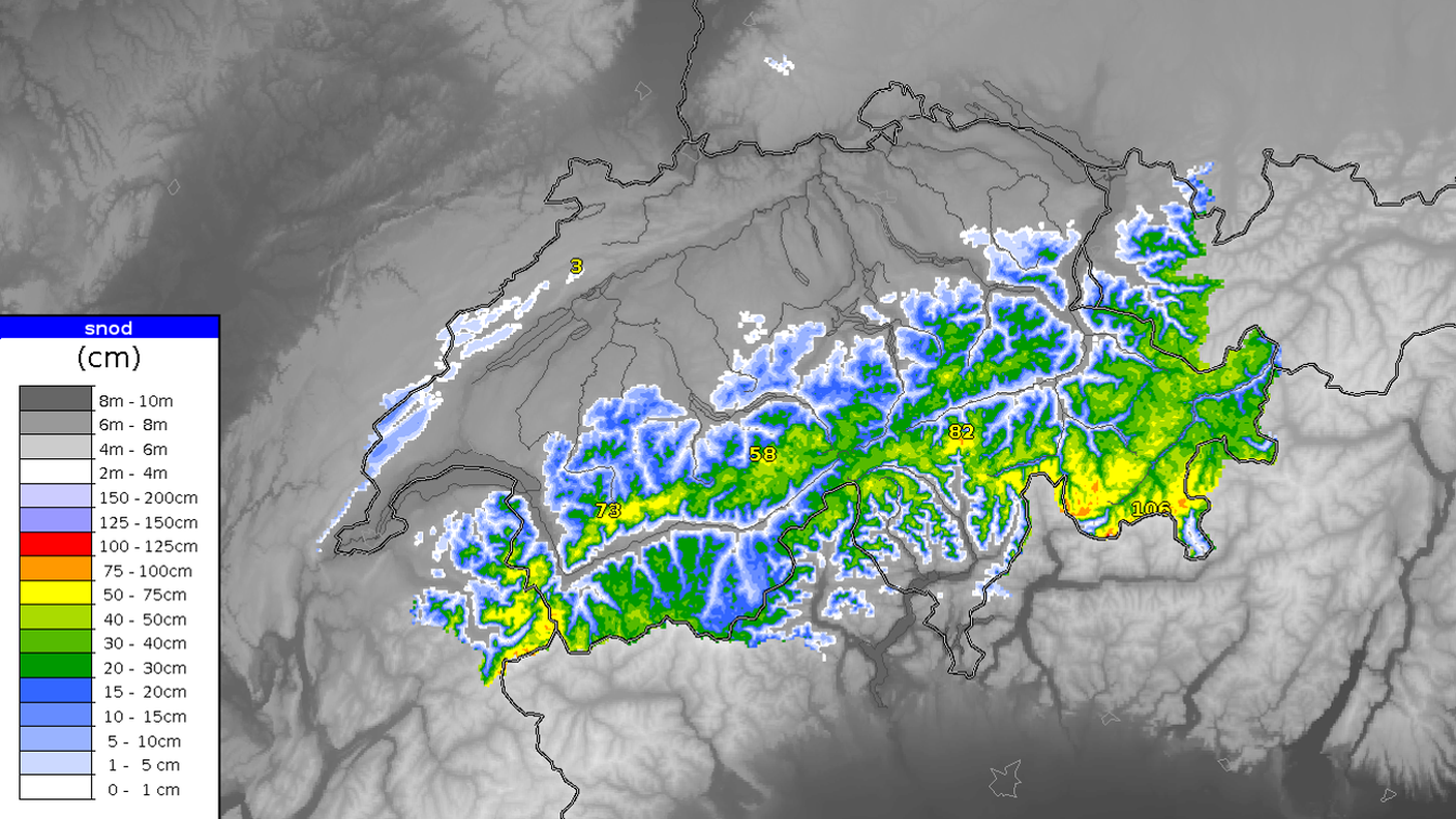 Mappa precipitazioni nevose