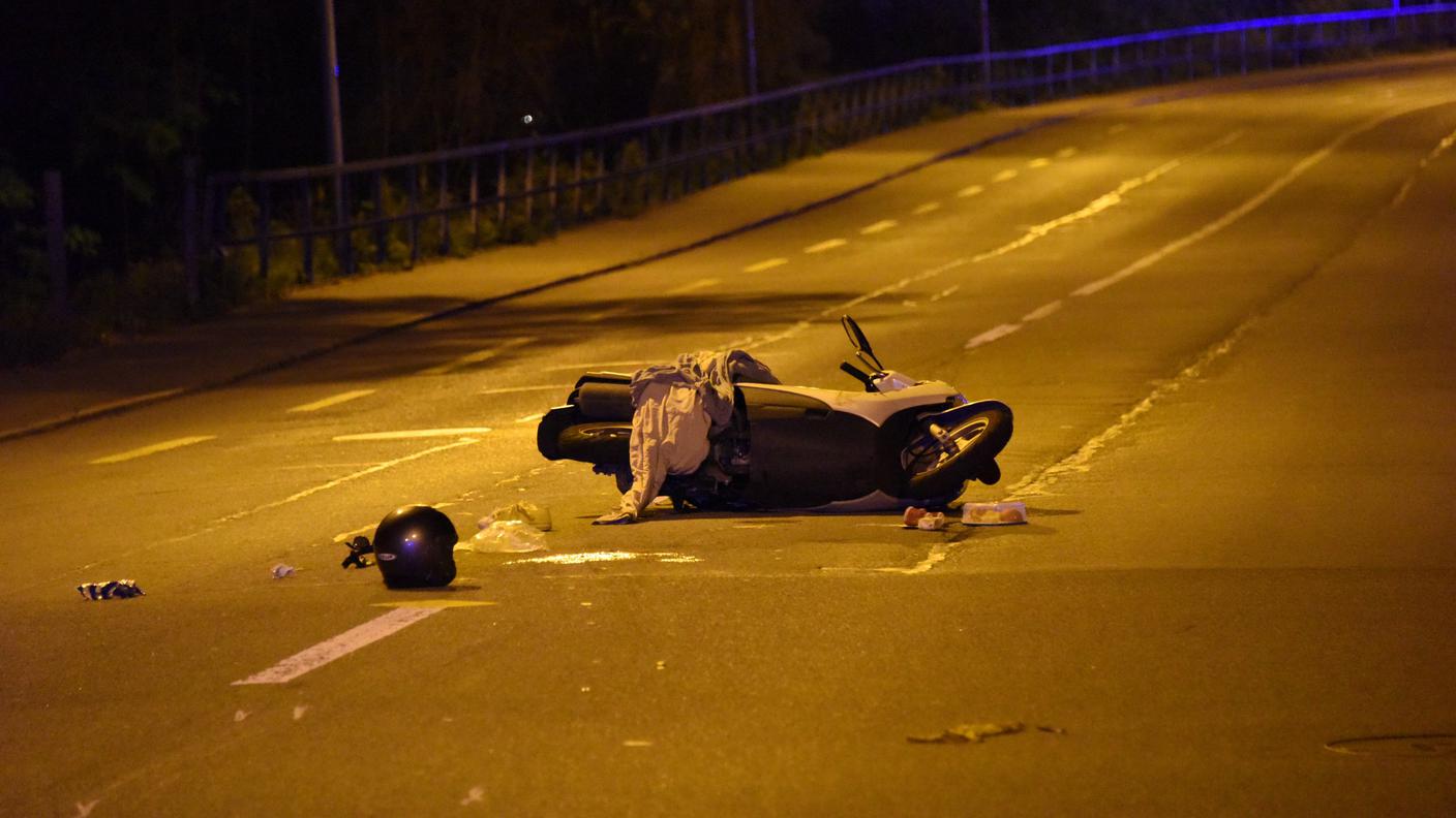 Un'immagine scattata sul luogo del sinistro