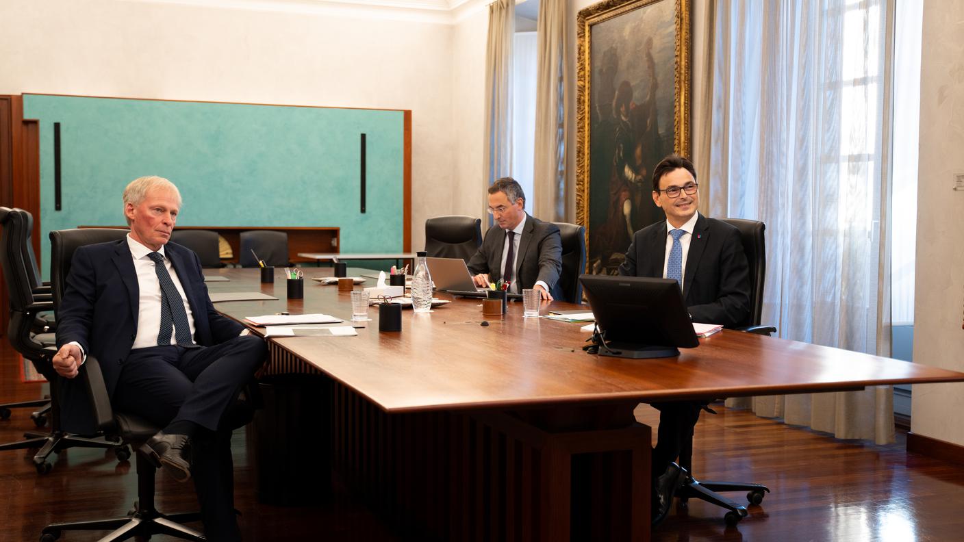 L'incontro tra una delegazione del Consiglio di Stato ticinese e il consigliere federale Albert Rösti