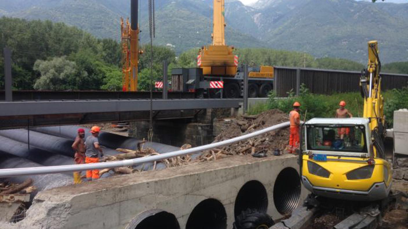 I lavori di messa in sicurezza del riale Trodo, presso Quartino