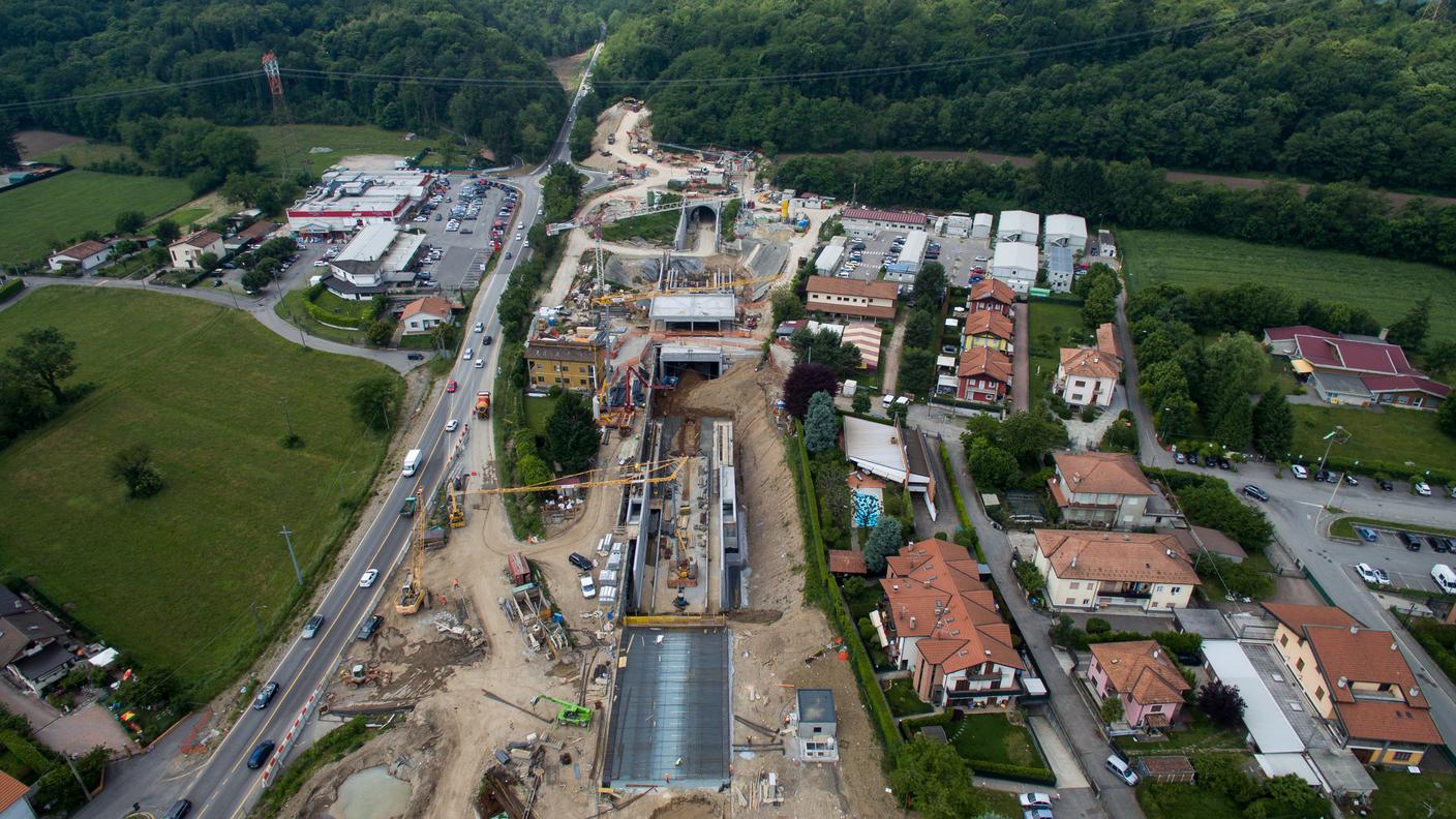 L'area di cantiere della nuova linea ferroviaria