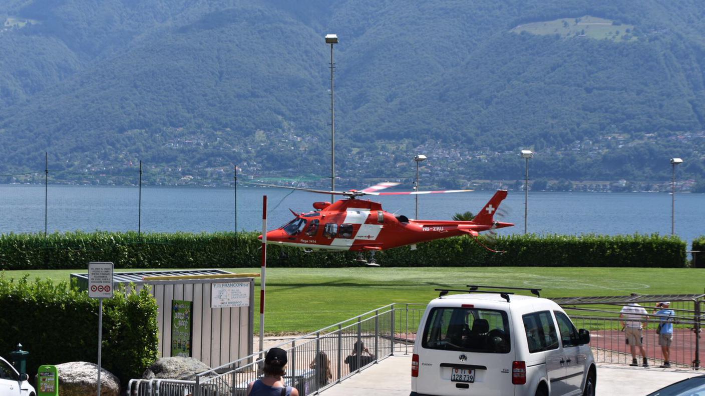 Anche un elicottero della Rega è entrato in azione