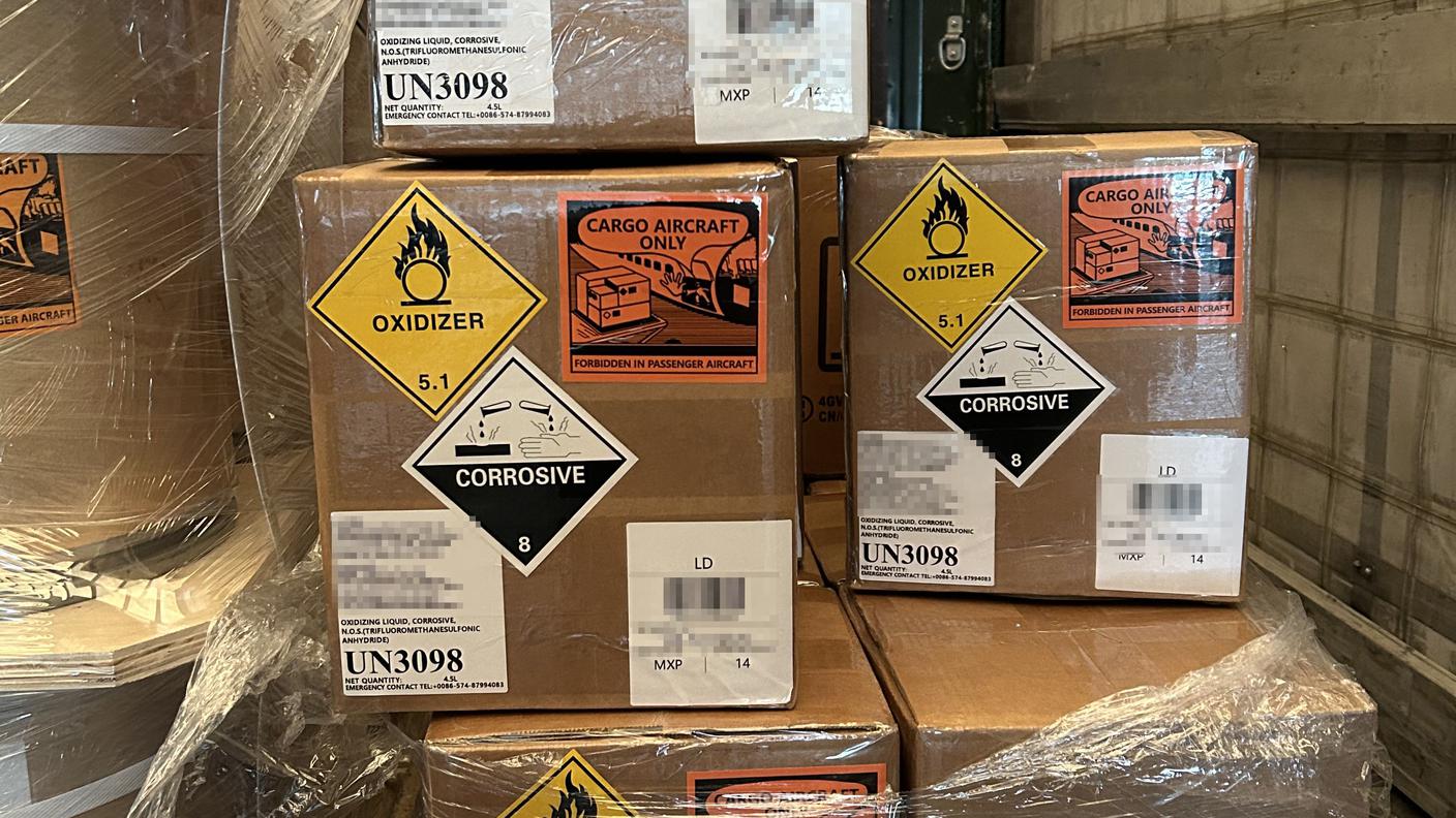 La merce pericolosa trovata sul camion