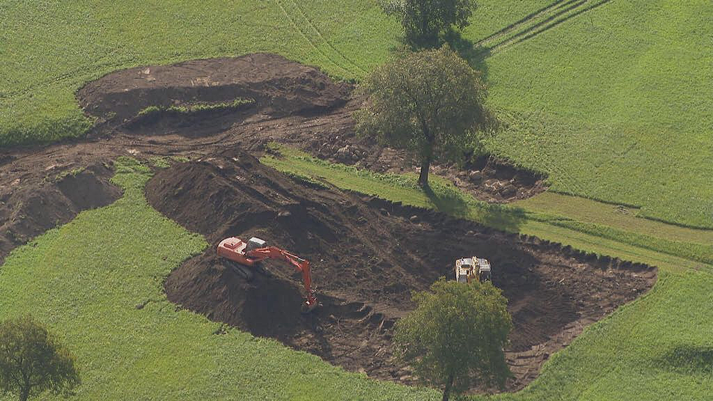 La vasca dove depositeranno il materiale  