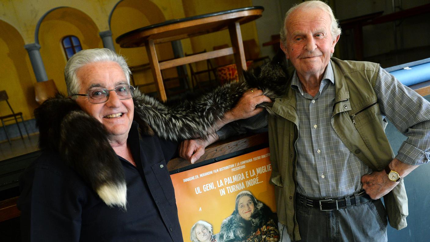 Germano Porta, a destra, durante le riprese del film